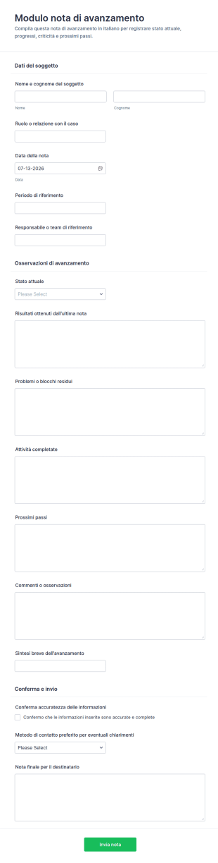 Nota Di Avanzamento