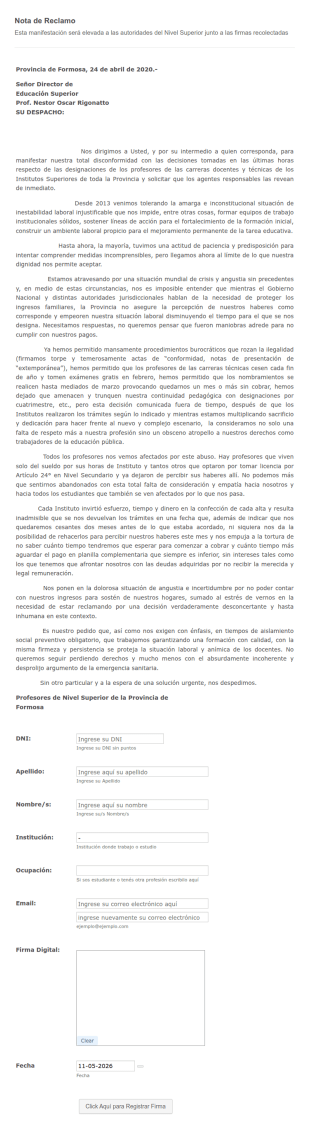 Pedido De Firmas