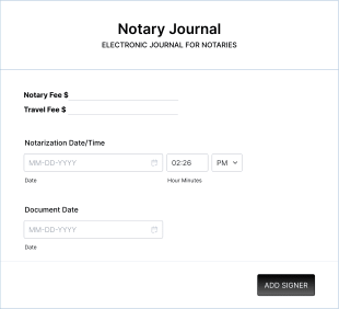Notary Journal Form Template