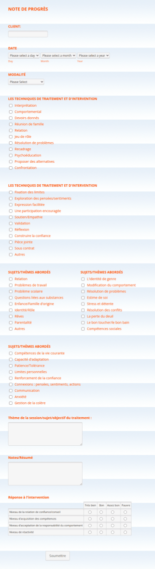 Note De Progrès
