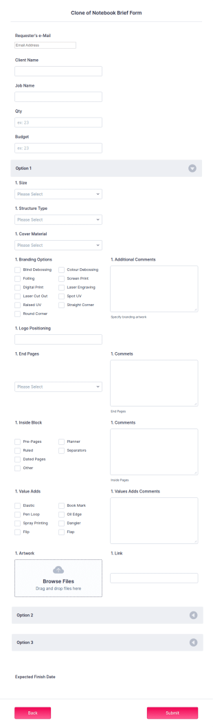 Notebook Brief Form Template