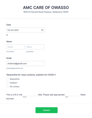 Notice Of QuarantineIsolation Form Template