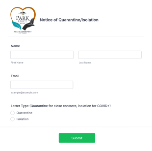 Notice Of Quarantine/Isolation Form Template