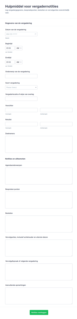 Notulenopname Form