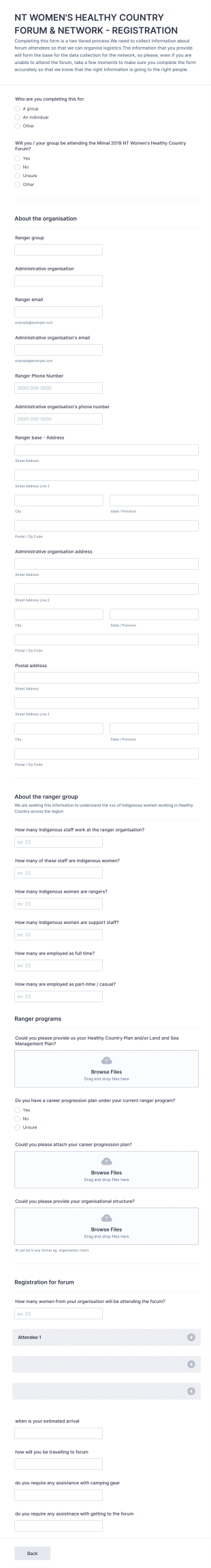 Forum And Network Registration Form Template