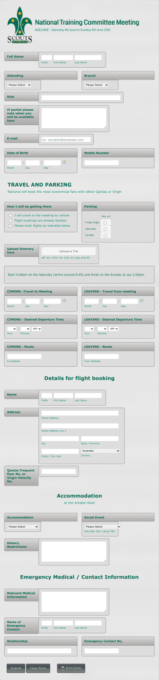Flight And Hotel Accommodation Booking Form Template