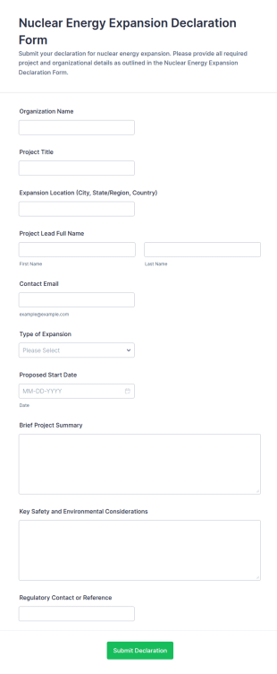 Nuclear Energy Expansion Declaration Form Template