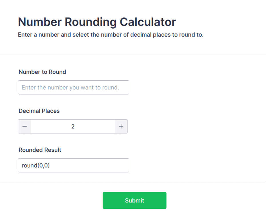 Number Rounding Calculator Form Template | Jotform