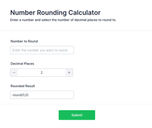 Number Rounding Calculator Form Template