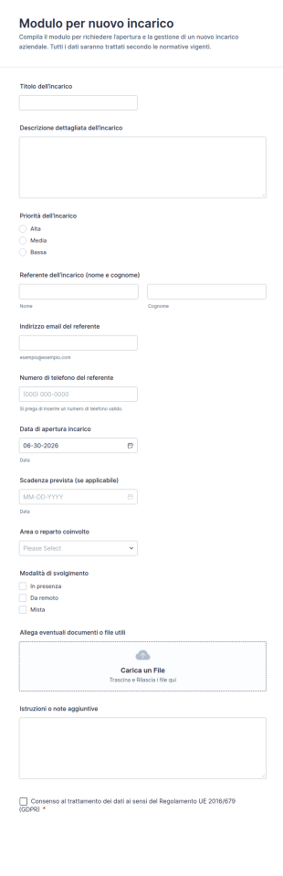 Nuova Richiesta Form