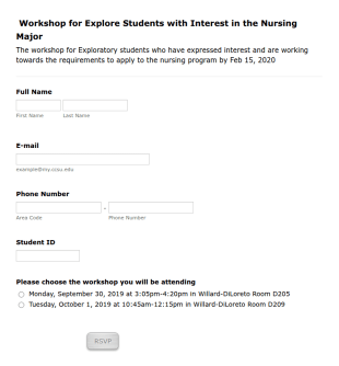 Nursing Program Workshop Registration Form Template