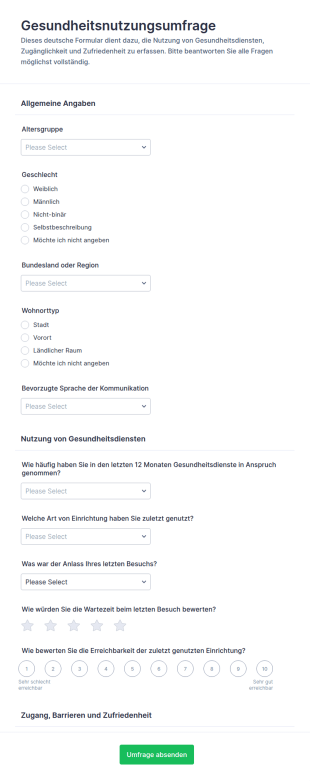Nutzung Von Gesundheitsleistungen Survey