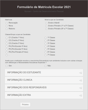 NYOXANI I Matrícula Escolar 2021 Form Template