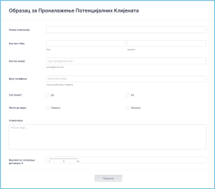 Образац за Проналажење Потенцијалних Клијената