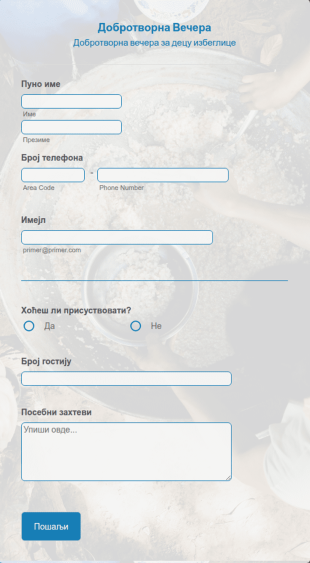 Образац Потврде за Добротворну Вечеру