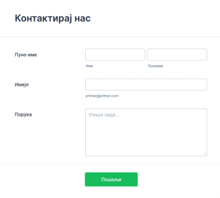 Образац за Контакт