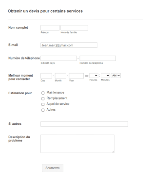Obtenir Un Devis Pour Certains Services