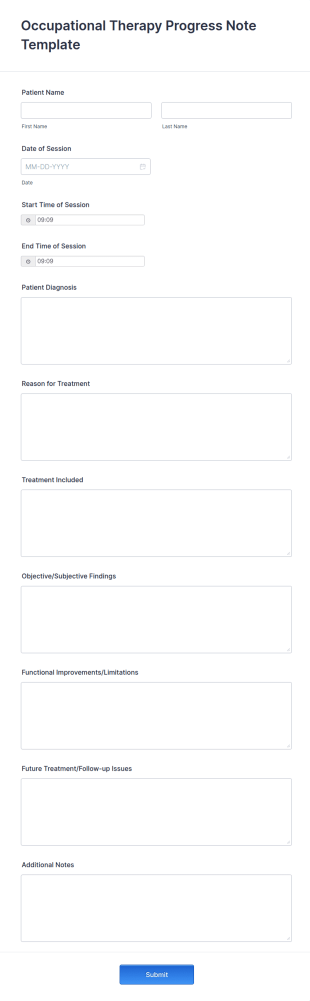 Occupational Therapy Progress Note Template
