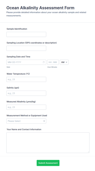 Ocean Alkalinity Assessment Form Template