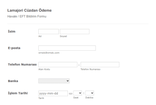 Ödeme Bildirimi Form Şablonu