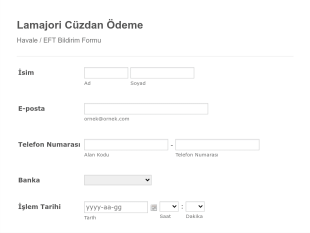 Ödeme Bildirimi Form Şablonu