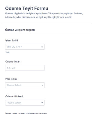 Ödeme Onay Form Şablonu