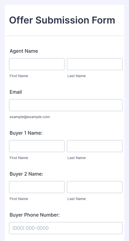 Offer Submission Form