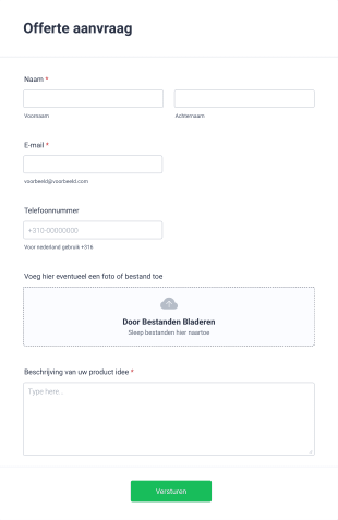 Offerte Aanvraag Form Template