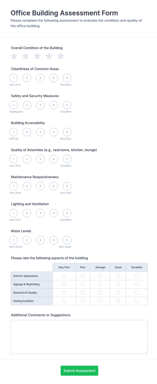 Office Building Assessment Form Template