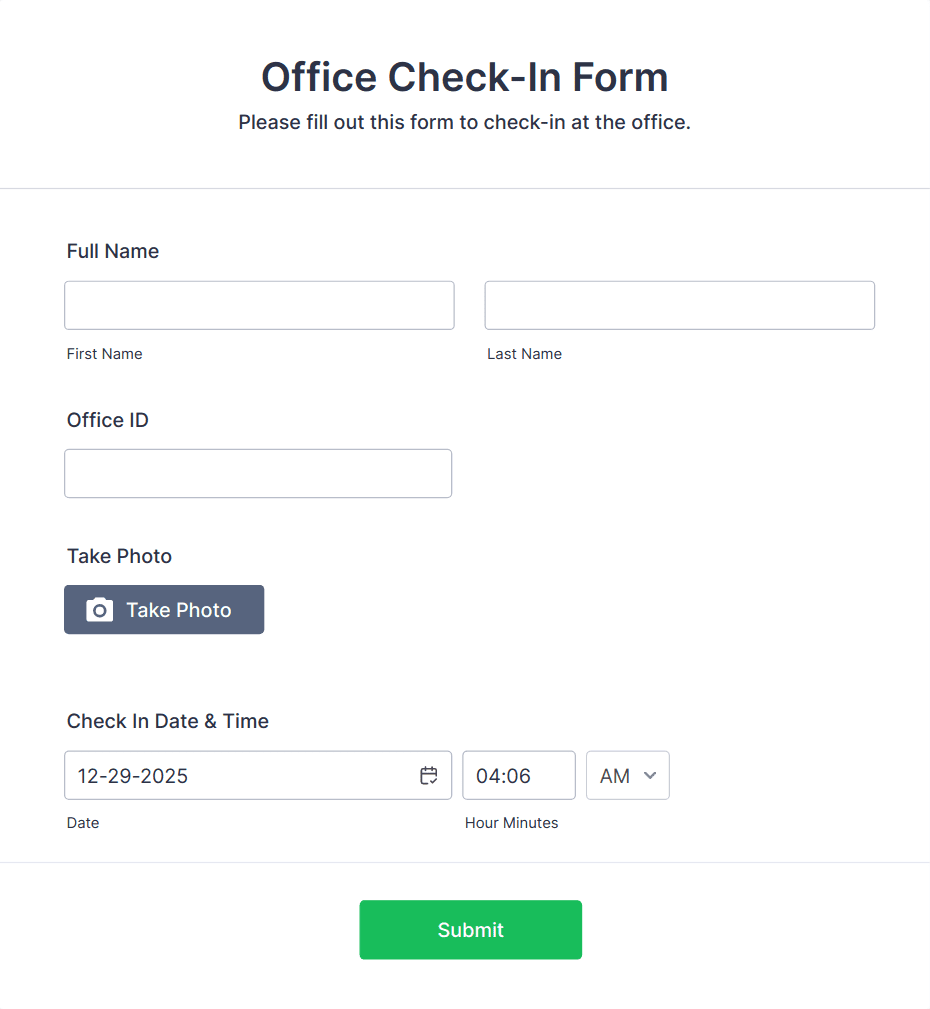 Office Check-In Form Template | Jotform