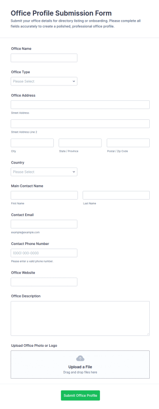 Office Profile Submission Form Template