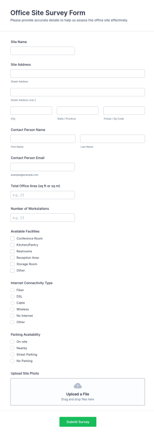Office Site Survey Form Template