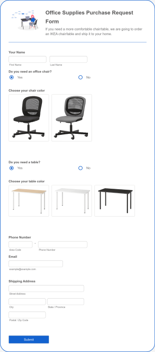 Office Supplies Purchase Request Form Template
