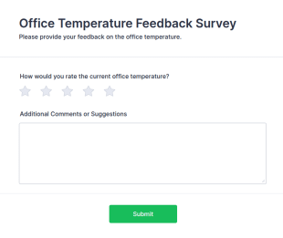 Office Temperature Feedback Survey Form Template