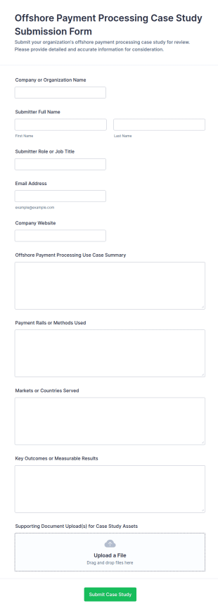 Offshore Payment Processing Case Study Submission Form Template