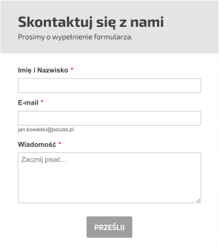 Ogólny Formularz Kontaktowy Form Template