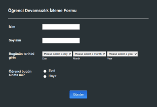 Öğrenci Devamsızlık Takibi Form Şablonu