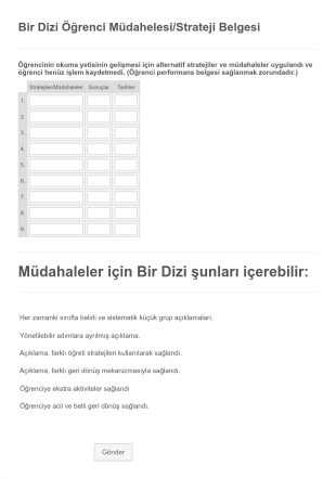 Öğrenci Disiplin İşlemleri Raporu Form Template
