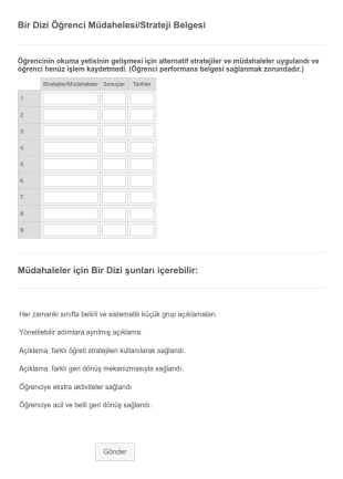 Öğrenci Disiplin İşlemleri Raporu Form Şablonu