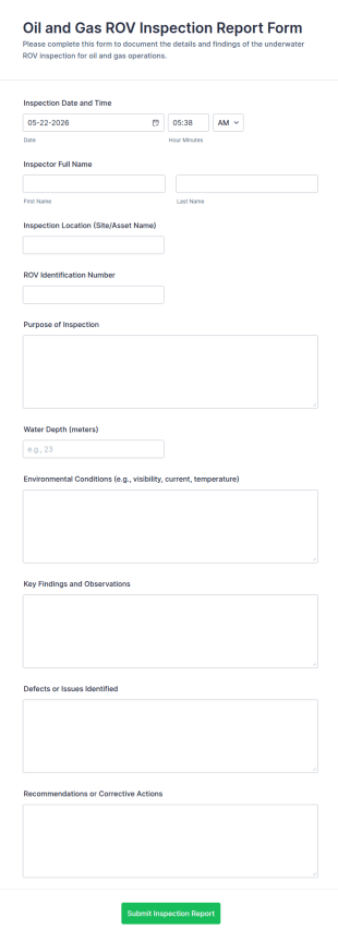 Oil And Gas ROV Inspection Report Form Template