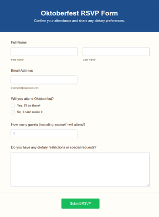 Oktoberfest RSVP Form Template