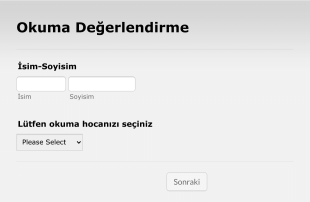 Okuma Değerlendirme Form Şablonu