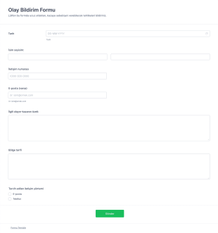 Olay Bildirim Form Template