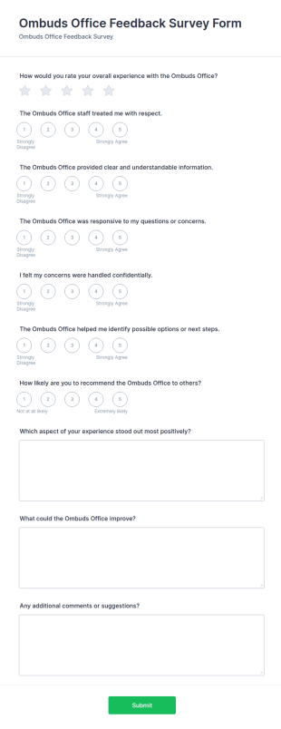 Ombuds Office Feedback Survey Form Template
