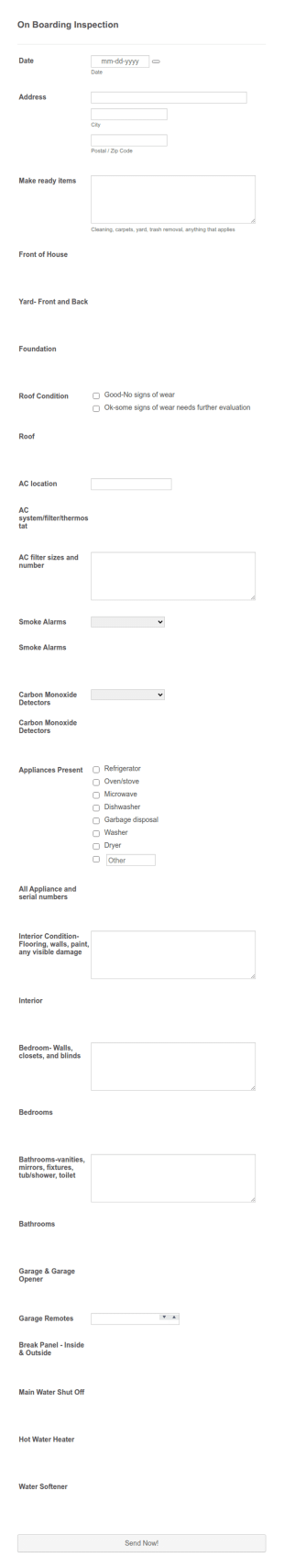On Boarding Form Template