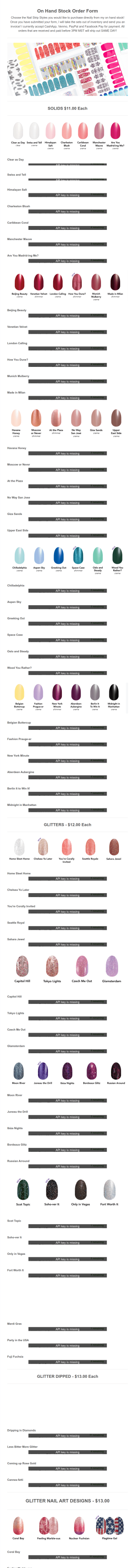 Personal Nail Strip Order Form Template