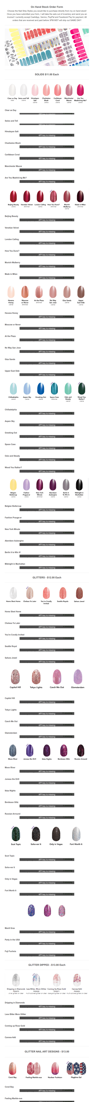 Personal Nail Strip Order Form Template