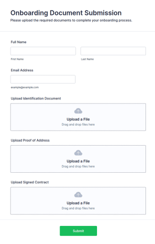 Onboarding Document Submission Form Template
