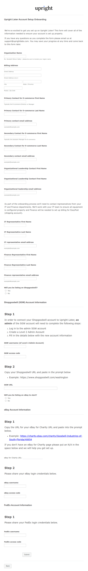 Onboarding Form Template