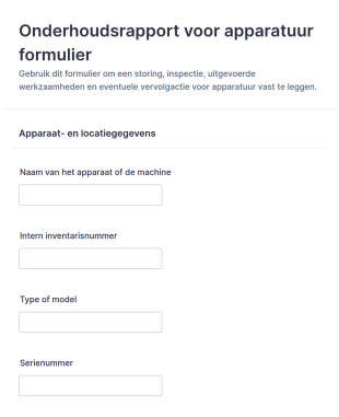 Onderhoudsrapportage Form